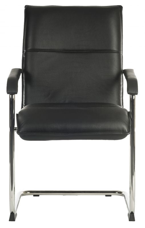 Twin Pack - Black Leather Reception Chair - ENVOY